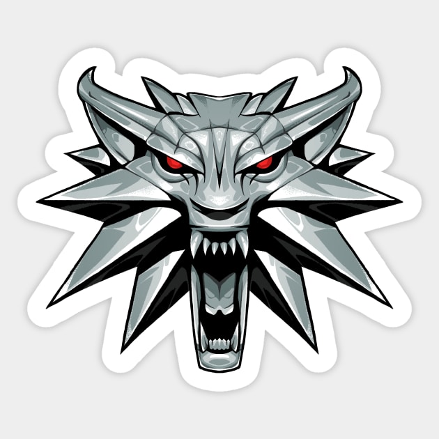 White Wolf Head Sticker by nabakumov